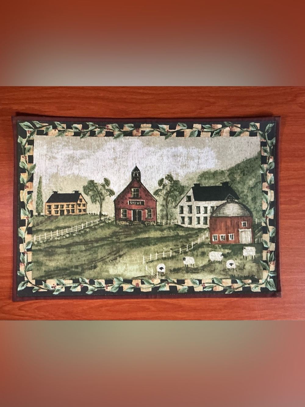 Park design hand printed Folk art placemats
